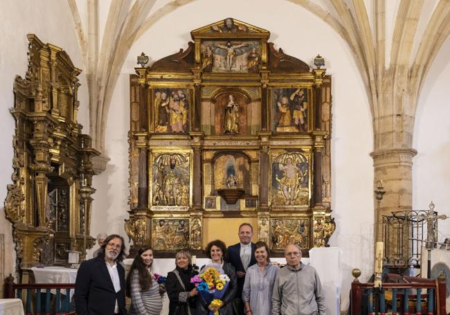 Impulsores de la restauración del retablo de Terradillos (Burgos).