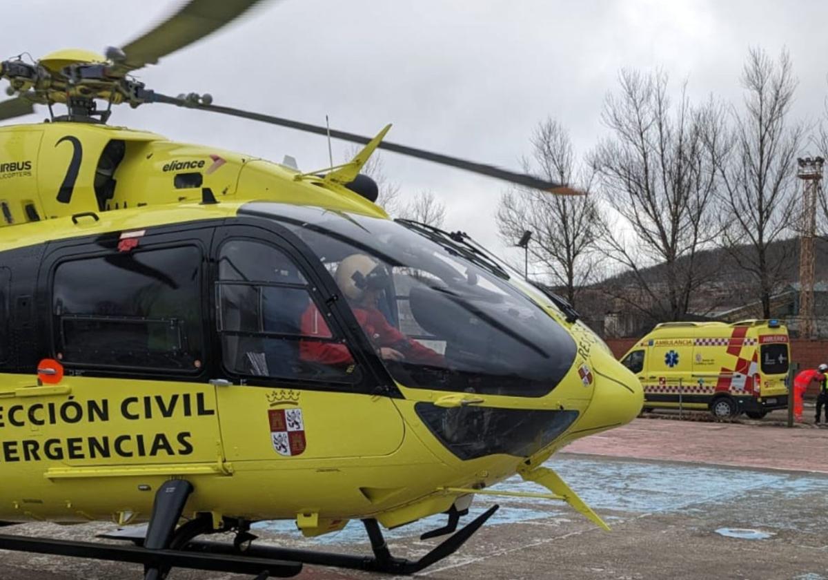 Helicóptero del rescate de Protecció Civil de Castilla y León.