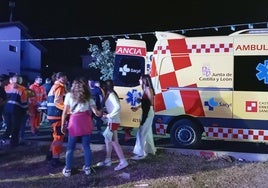 Ambulancia en las recientes fiestas de Palazuelos, en Segovia.