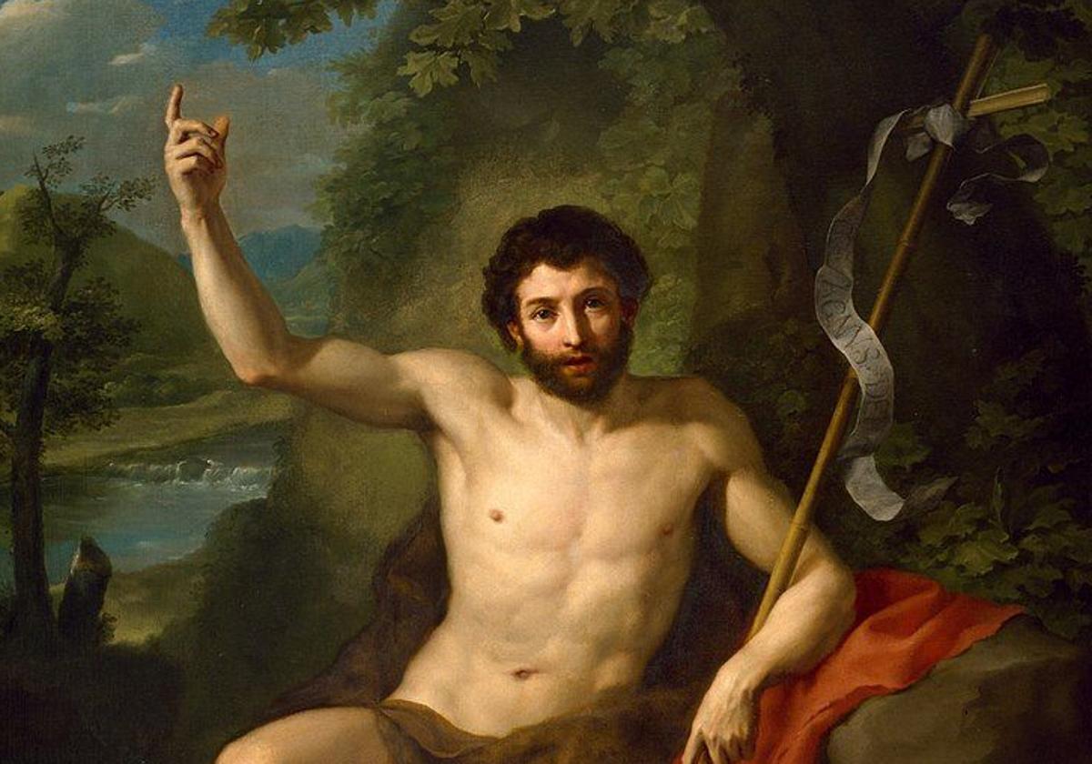 San Juan el Bautista predicando en el desierto, pintado en 1760 por Anton Raphael Mengs.