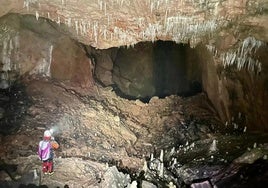 Imagen de la nueva sala descubierta en la Cueva de Valporquero.