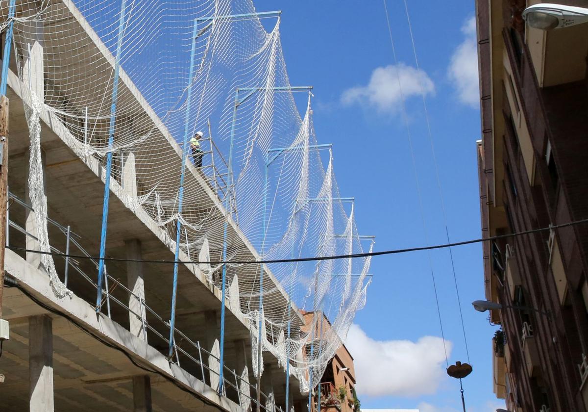 Bloque de viviendas en construcción en la capital segoviana.