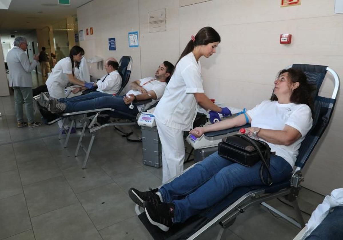 Donanciones de sangre en el Hospital.