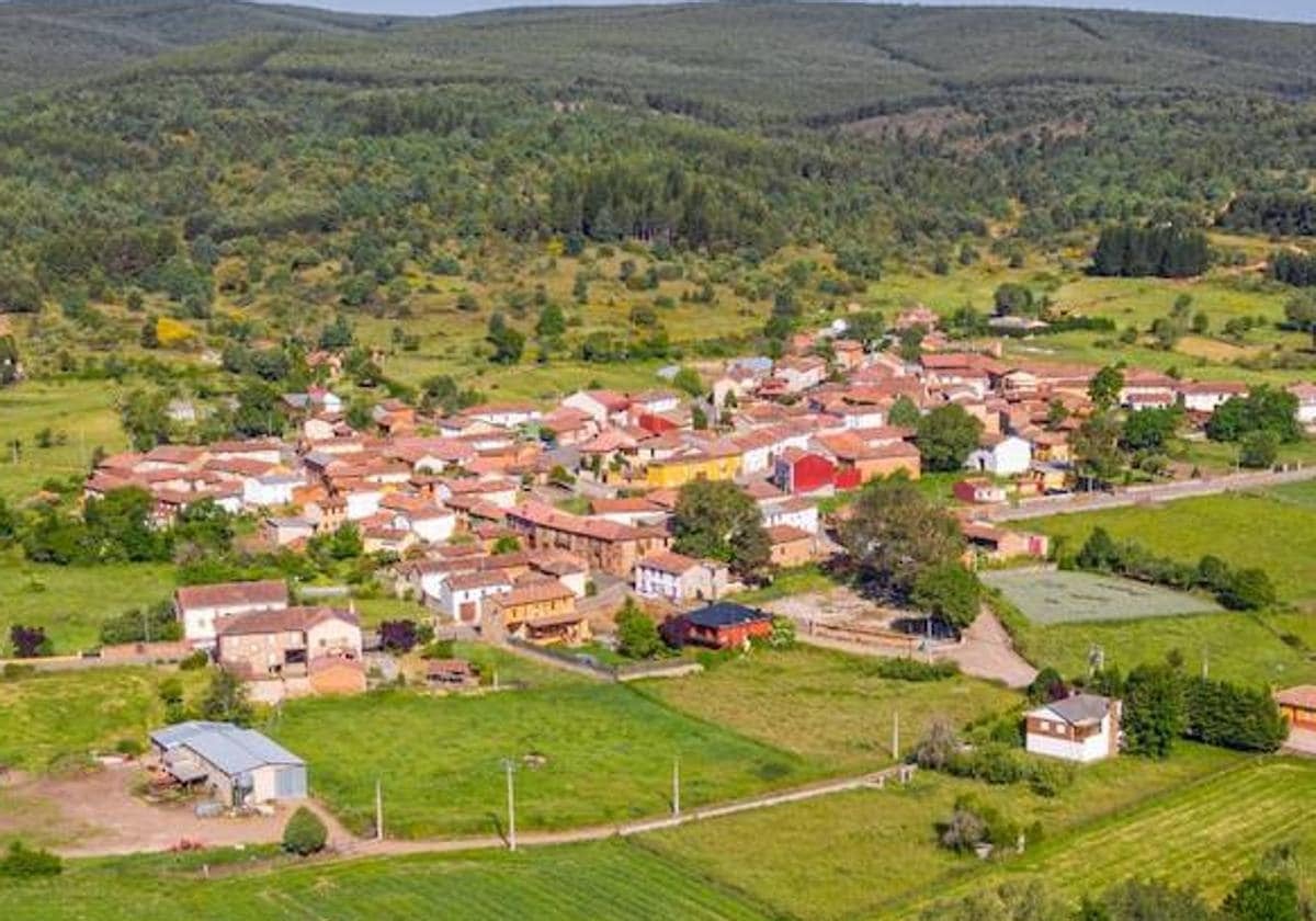 Vista aérea de Santa Colomba de Curueño.