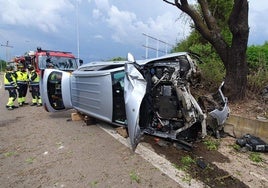 Estado en el que quedó el vehículo tras el accidente.