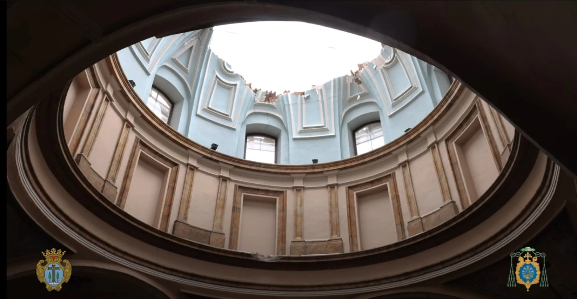 The state of the Vera Cruz church in Valladolid after its dome collapsed |  North Citadel