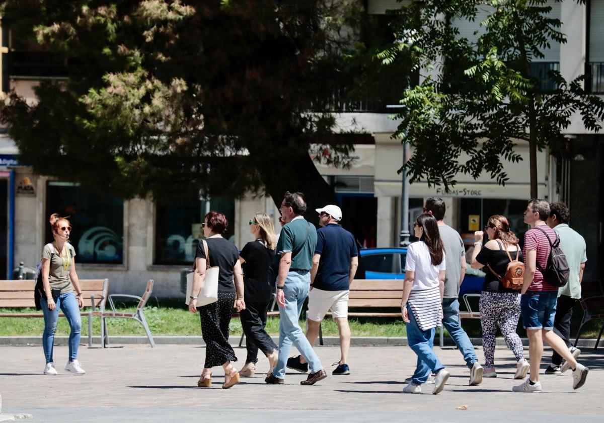 Imagen de archivo de turistas en Valladolid.