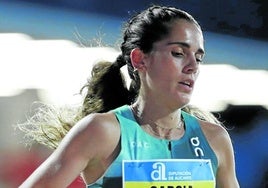 La atleta palentina Marta García, durante la final de 5.000 del Campeonato de España del pasado sábado.