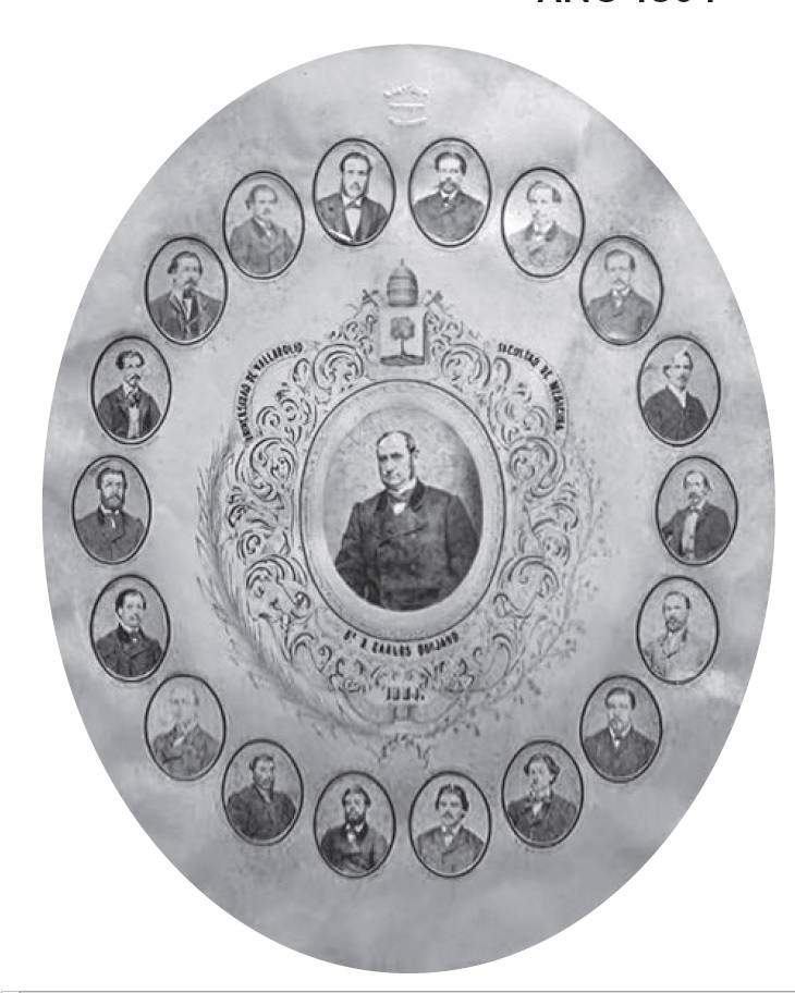 Orla más antigua que se conserva de la Facultad de Derecho, fechada en el año 1864.