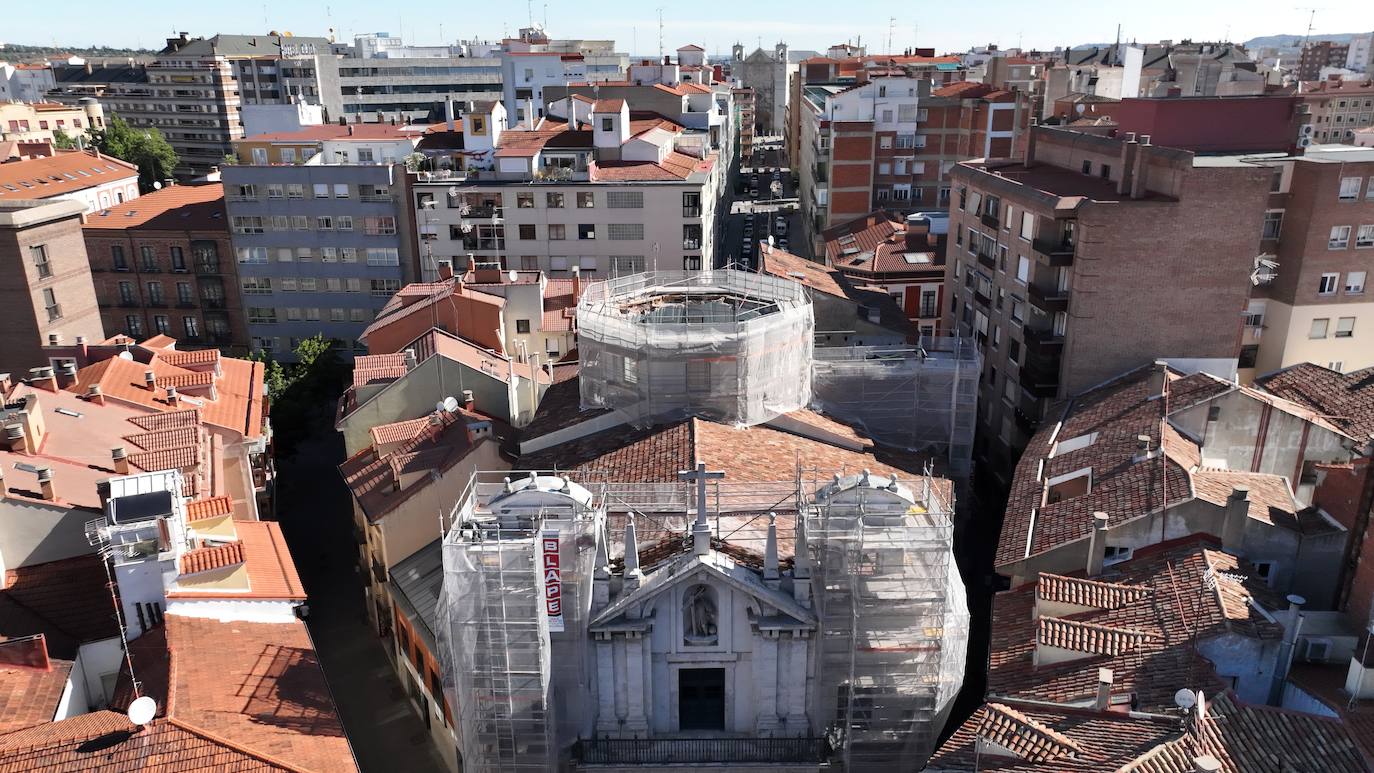 El estado actual de la iglesia de la Vera Cruz a vista de pájaro