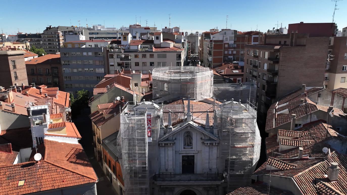 El estado actual de la iglesia de la Vera Cruz a vista de pájaro