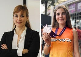 Eva Villaver, a la izquierda, y Marta García, pregoneras de San Antolín.