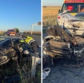 Herida en la colisión de un coche que «voló» hasta impactar con otro