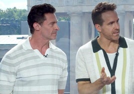 Ryan Reynolds y Hugh Jackman en el plató de RTVE.