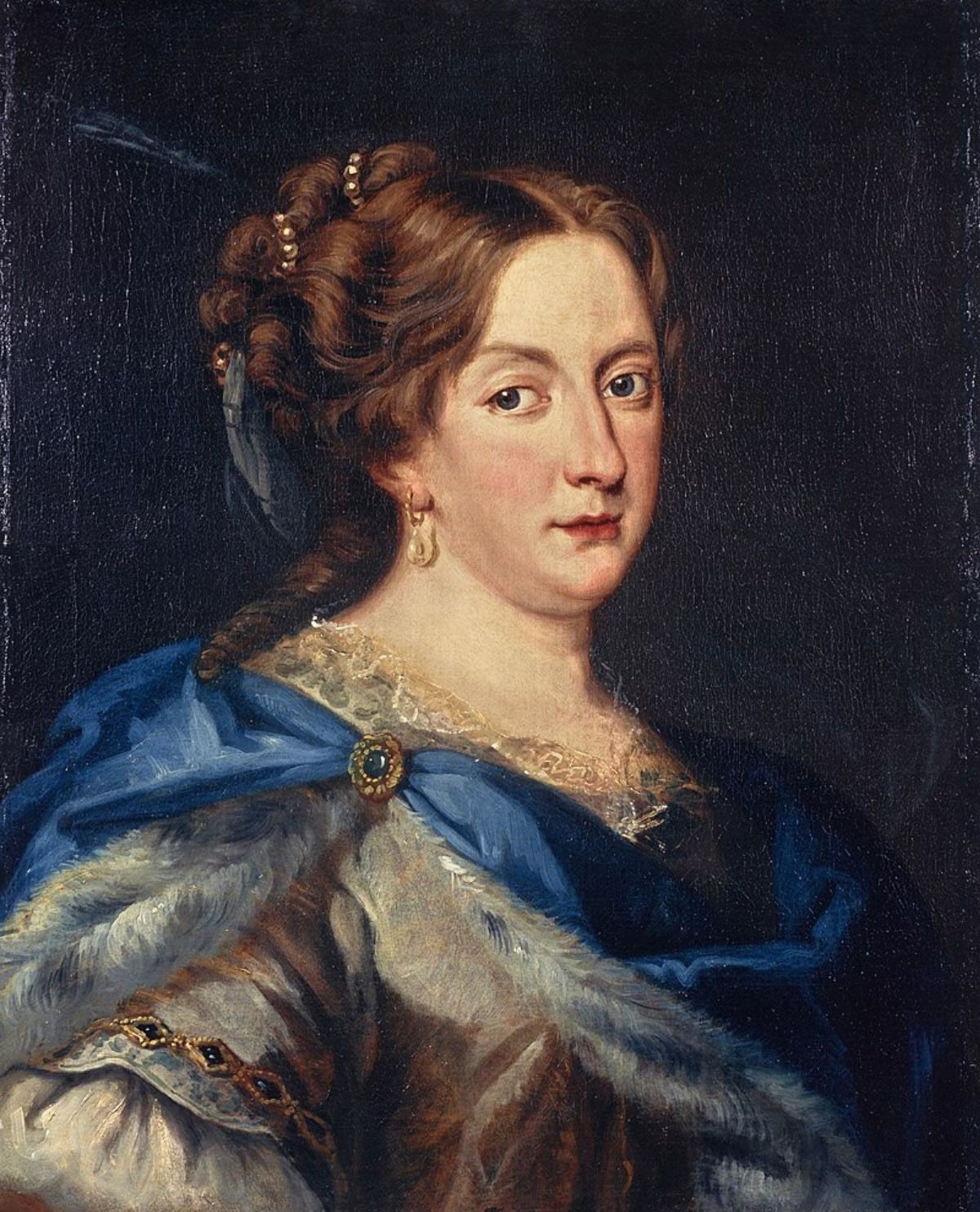 Retrato de la reina Cristina de Suecia pintado por Jacob Ferdinand Voet.