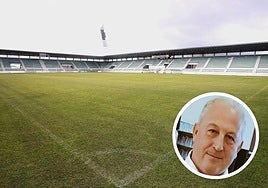 Campo de La Balastera e imagen del palentino Javier García Martín.