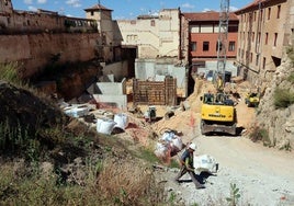 Estado actual de las obras de reconstrucción del teatro Cervantes de Segovia.