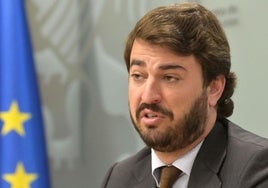 Juan García-Gallardo, durante la rueda de prensa en la que oficializó su renuncia a la vicepresidencia de la Junta de Castilla y León.