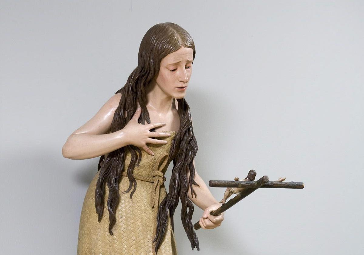 Talla de la Magdalena Penitente que se puede disfrutar en el Museo de Nacional de Escultura de Valladolid.