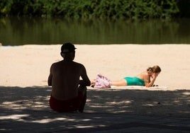 Playa de Las Moreras de Valladolid este miércoles.