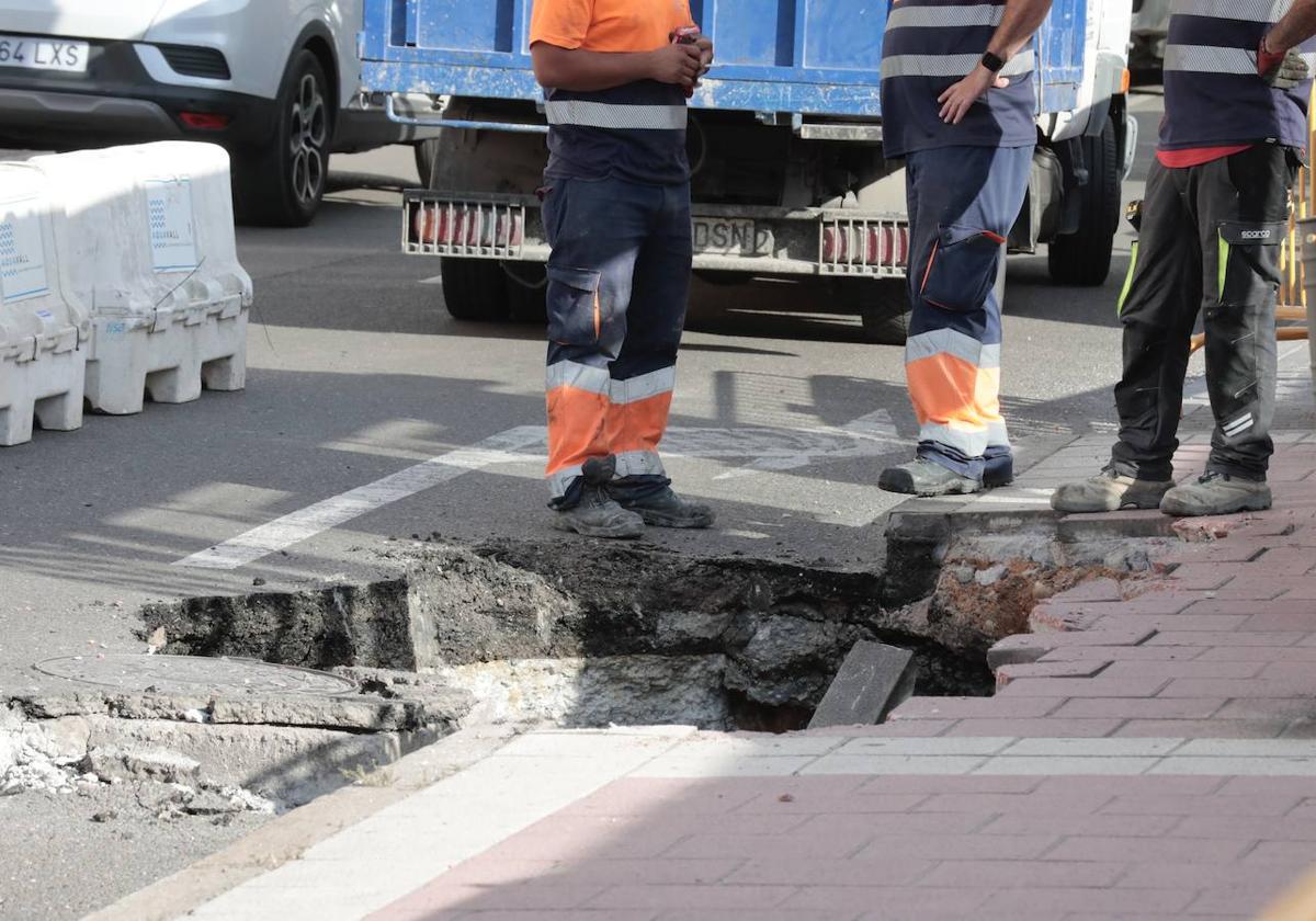 Las imágenes del socavón de la avenida de Segovia