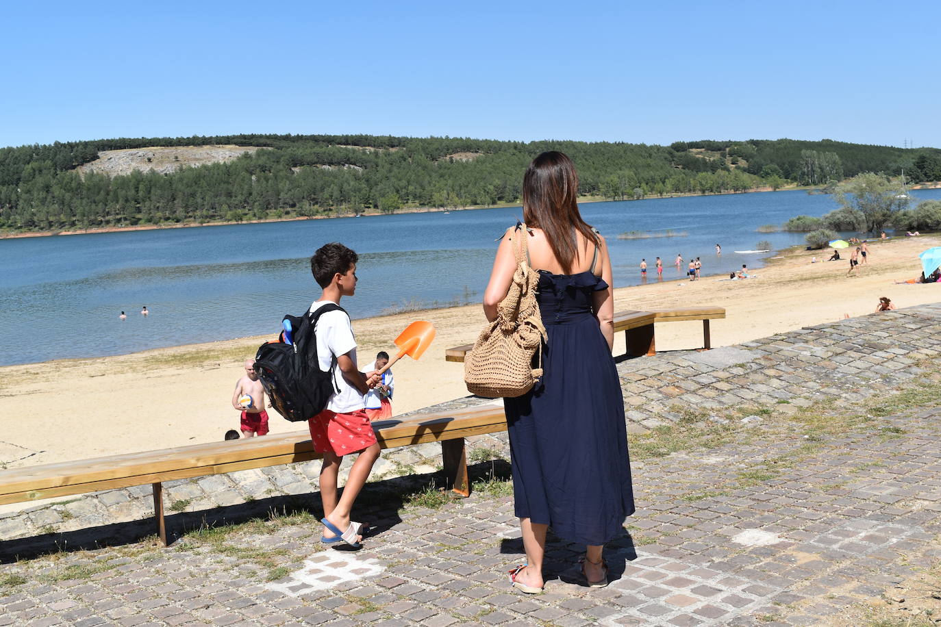 La playa de Aguilar de Campoo funciona a pleno rendimiento