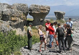 Evaluadores de la Unesco, en el paraje de Las Tuerces en 2016.