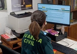 Una agente de la Guardia Civil a cargo de la investigación.