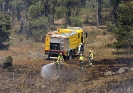 Incendio forestal en la localidad segoviana de La Higuera (Espirdo)