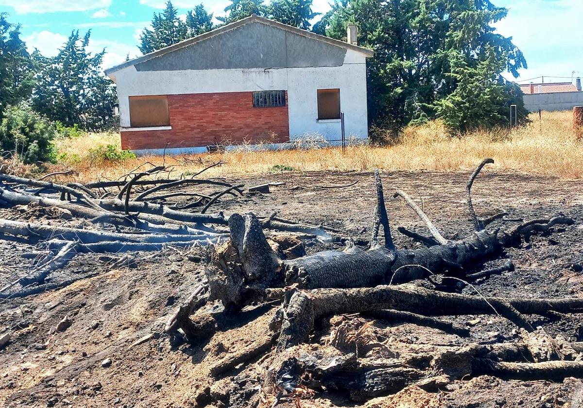 Zona que resultó afectada por el fuego.