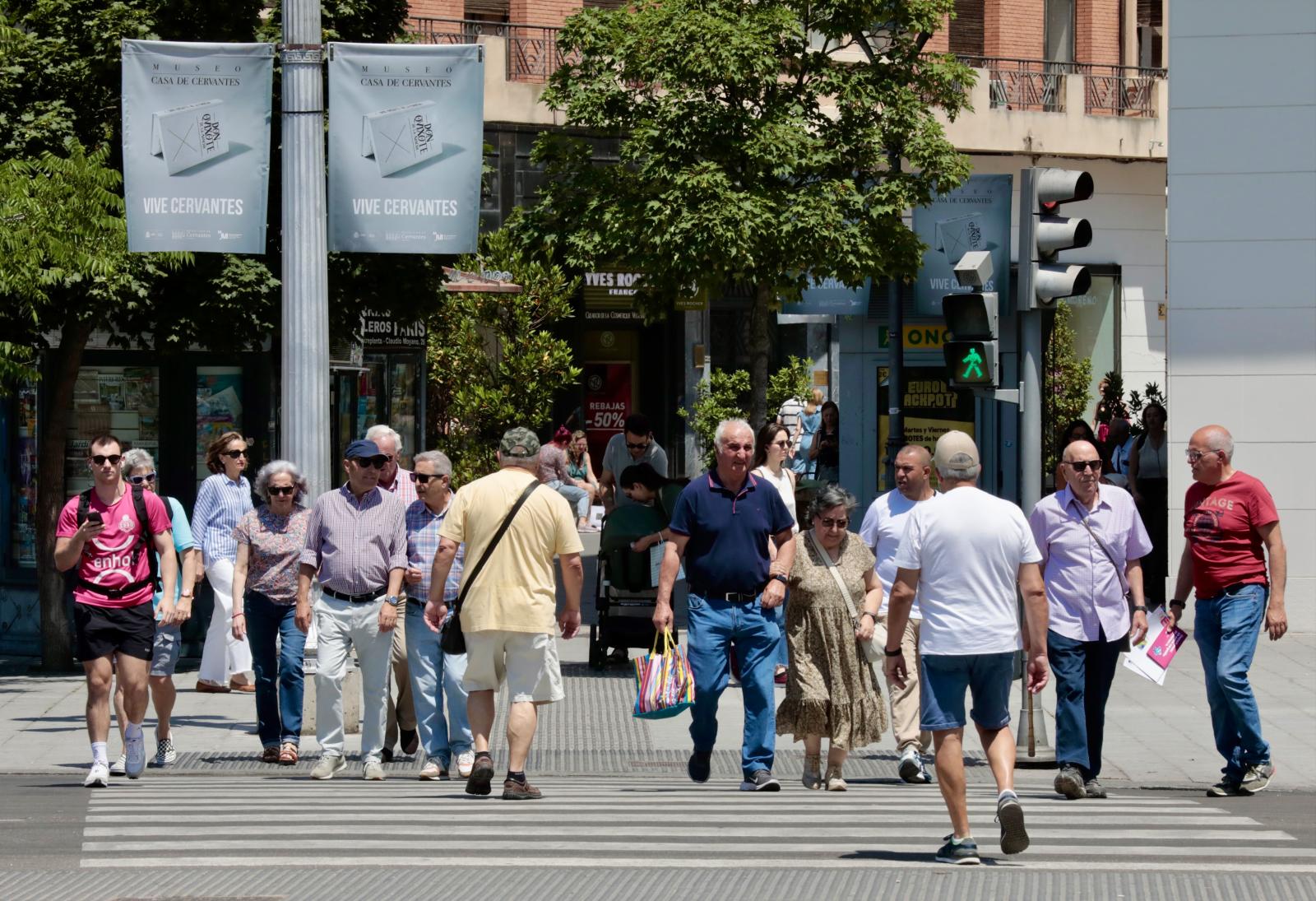 Altas temperaturas en la plaza de Zorilla, el pasado mes de junio.