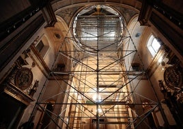 Reconstrucción de la cúpula de la Vera Cruz tras su derrumbe