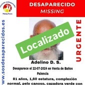 Localizado el vecino de Venta de Baños de 81 años desaparecido el pasado día 22