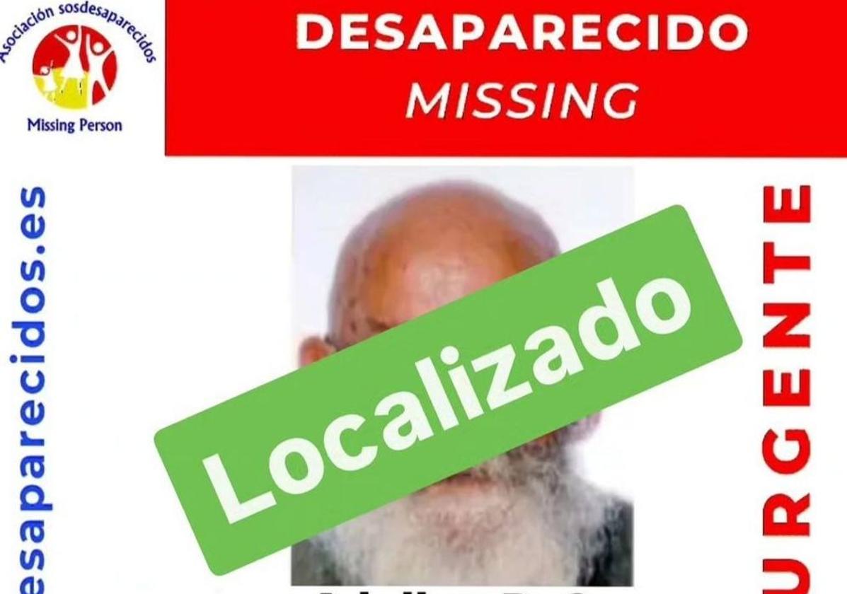 Cartel que anuncia que ha sido localizado el vecino desaparecido en Venta de Baños.