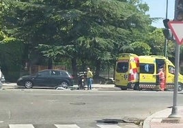 La ambulancia, en el lugar del siniestro.
