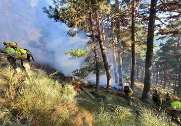 El arsenal aéreo ataja el fuego que amenazaba el Parque Nacional de Guadarrama