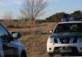 Coches de la Guardia Civil en un camino de la provincia.