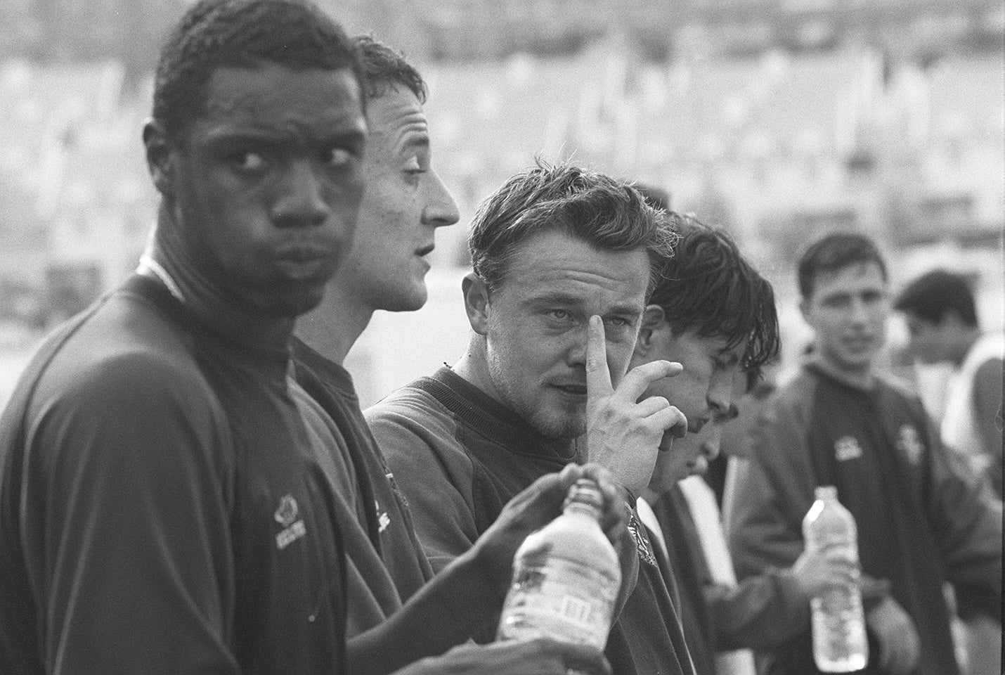 Lozano, César y Peternac, durante un entrenamiento en 1999.