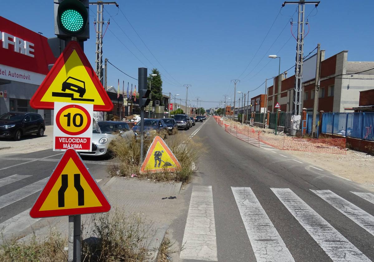 La situación actual de las obras de urbanización del polígono de Argales, en la avenida de El Norte de Castilla.