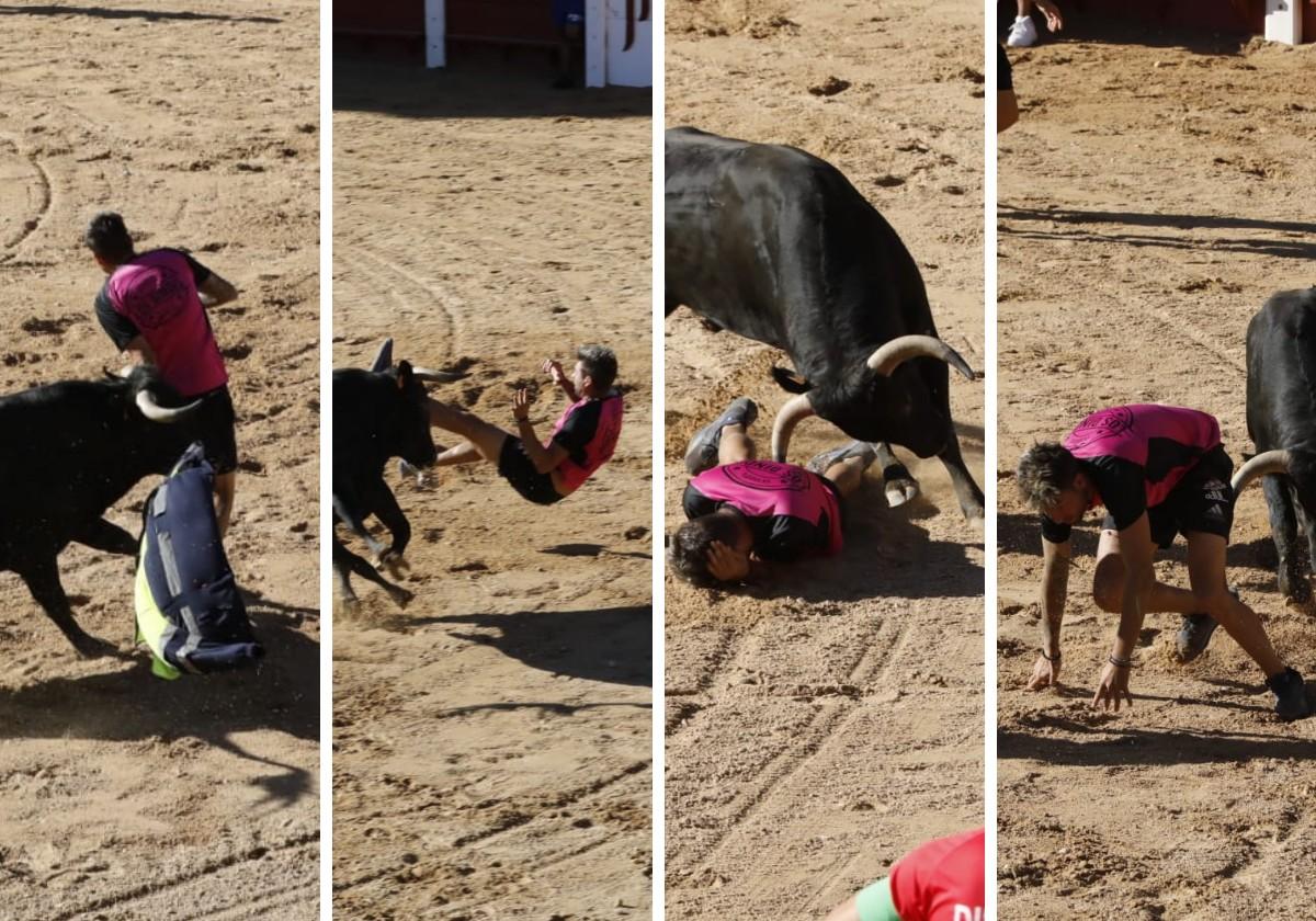 Cogida en la capea de Peñafiel