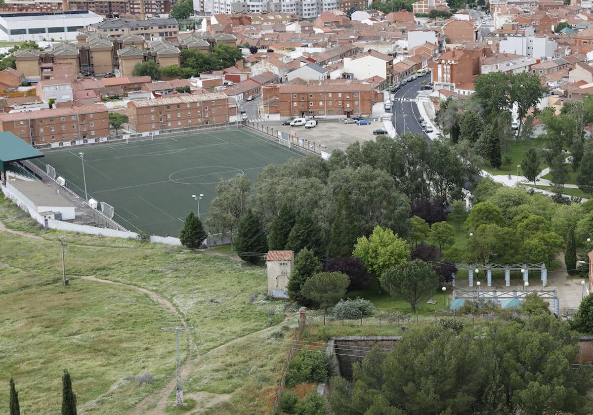 Zona junto al arbolado donde está previsto el aparcamiento.