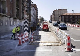 Obras en el paseo de Arco Ladrillo.