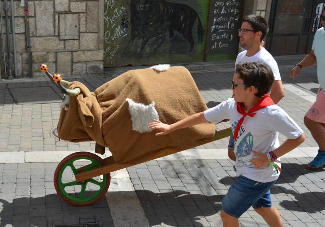 Encierro infantil en las pasadas fiestas de Cuéllar.