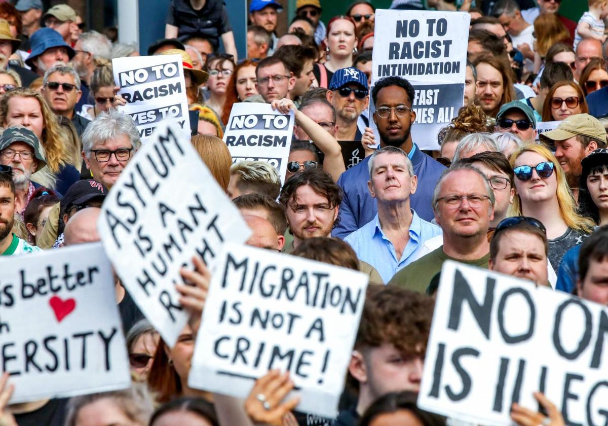 Manifestantes antirracistas en el Reino Unido.