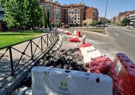 Obras para la conexión del carril bici de Juan Carlos I con la avenida de Soria.