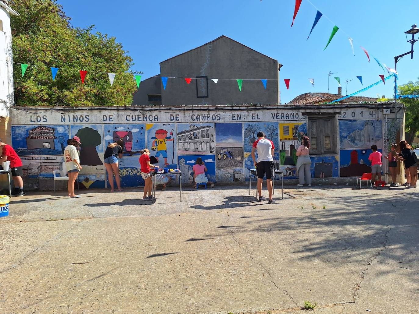 Las imágenes del gran mural pintado a mano de Cuenca de Campos