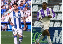 Miguel de la Fuente y Makukula, dos ejemplos de jugadores que han vestido las camisetas de Real Valladolid y Leganés.