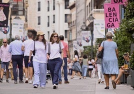 La calle Santiago, este lunes.