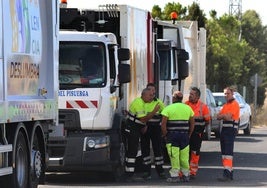 Trabajadores del CTR, durante la huelga.