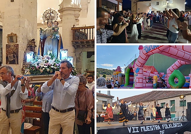 Entrada de la Virgen a la iglesia, baile de jotas a la Virgen de Matute, hinchables y actuación de folclore y danza